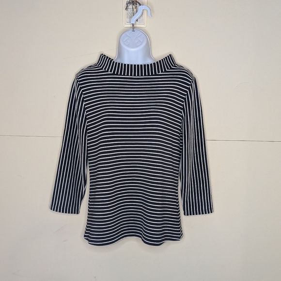Ann Taylor Tops - Ann Taylor Striped Top 3/4 Sleeve Boat Neckline Old Money Style